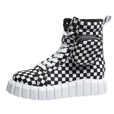 Punk Ankle Boots With Belt Buckle Pocket Designer