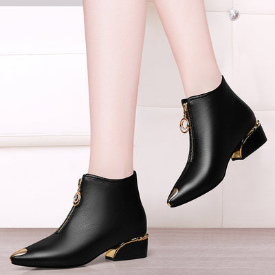 Women Flat With Thick Heel Boots