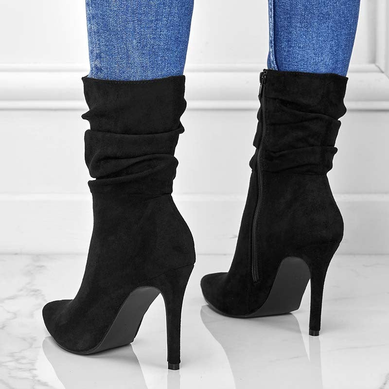 Pointed Toe Stiletto Heel Ankle Boots For Women