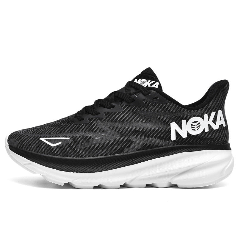 Fashion Lace-up Mesh Sneakers Lightweight Shock Absorption Training Shoes Soft-sole Running Sports Shoes