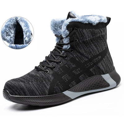 Warm Thickened Breathable Lace-up Safety Shoes