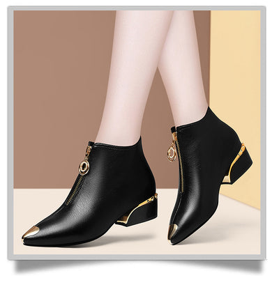 Women Flat With Thick Heel Boots