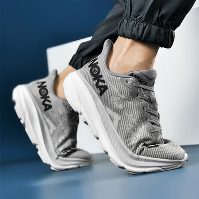 Fashion Lace-up Mesh Sneakers Lightweight Shock Absorption Training Shoes Soft-sole Running Sports Shoes