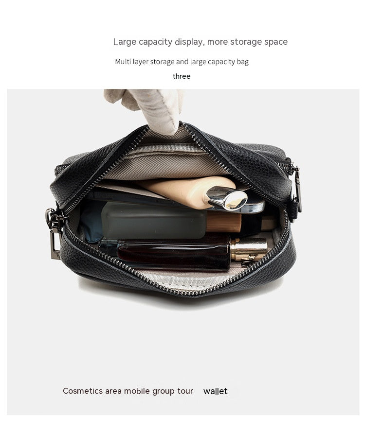 Women's Fashion Litchi Pattern Genuine Leather Bag