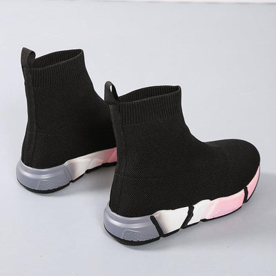 Iridescent Platform Black Ankle Shoes