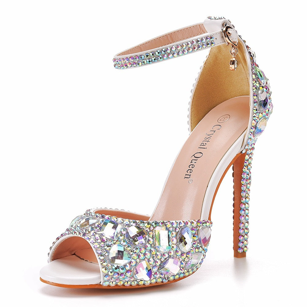Peep-toe Shallow Mouth Strap Large Size High Heel Sandals
