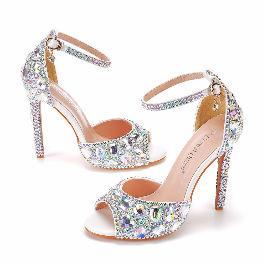 Peep-toe Shallow Mouth Strap Large Size High Heel Sandals