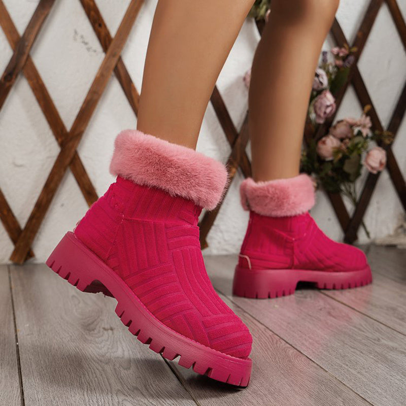 Fashion Beautiful Bold Colours Thick Winter Warm Boots